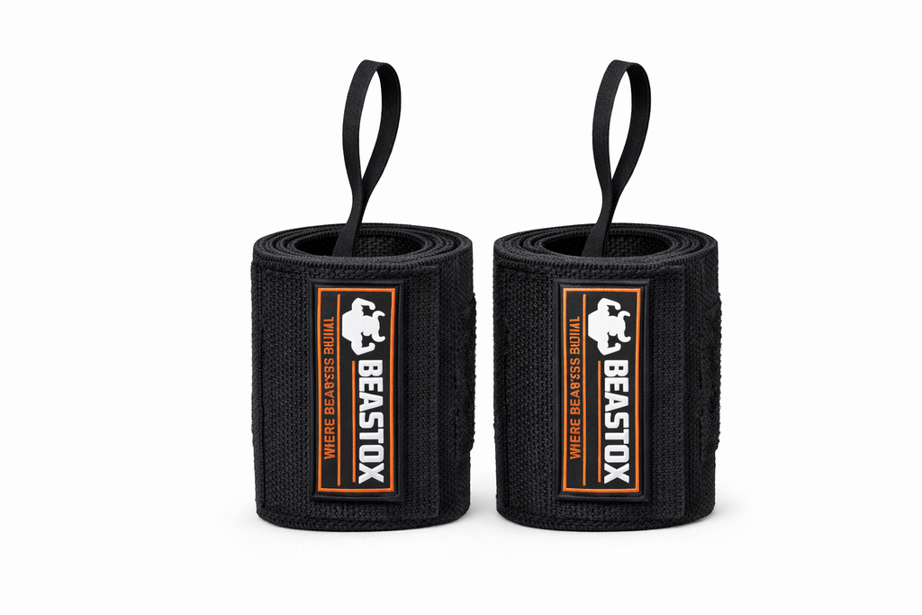 BEASTOX Wrist Wraps for Gym & Powerlifting | Heavy Duty Wrist Support Wraps for Heavy Lifting | Adjustable Compression for Training