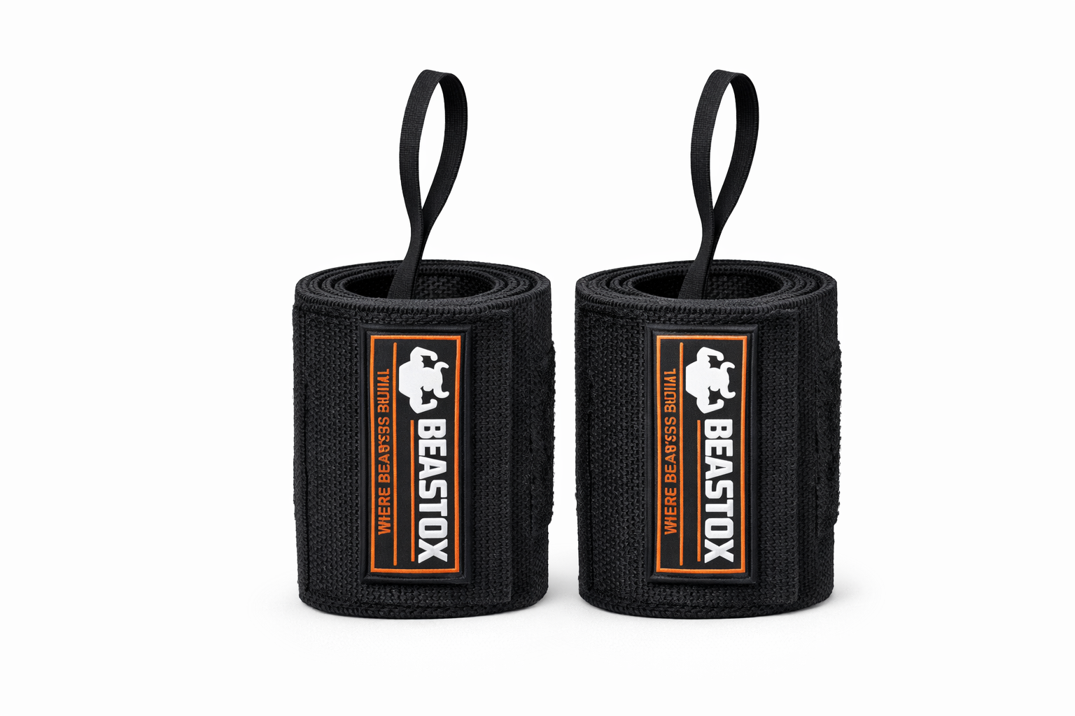 BEASTOX Wrist Wraps for Gym & Powerlifting | Heavy Duty Wrist Support Wraps for Heavy Lifting | Adjustable Compression for Training