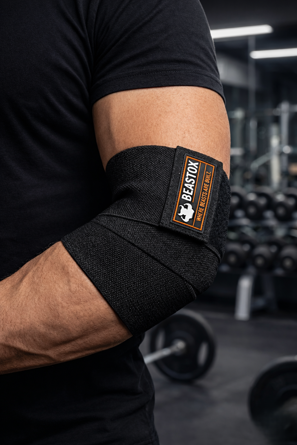 BEASTOX Elbow Support Strap – Breathable Mesh Elbow Wrap with Reinforced Hook & Adjustable Compression for Gym, Powerlifting & Sports