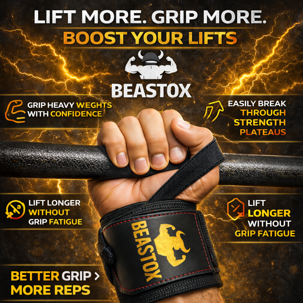 BEASTOX Professional Wrist Wraps – Heavy Duty Black Gold Edition