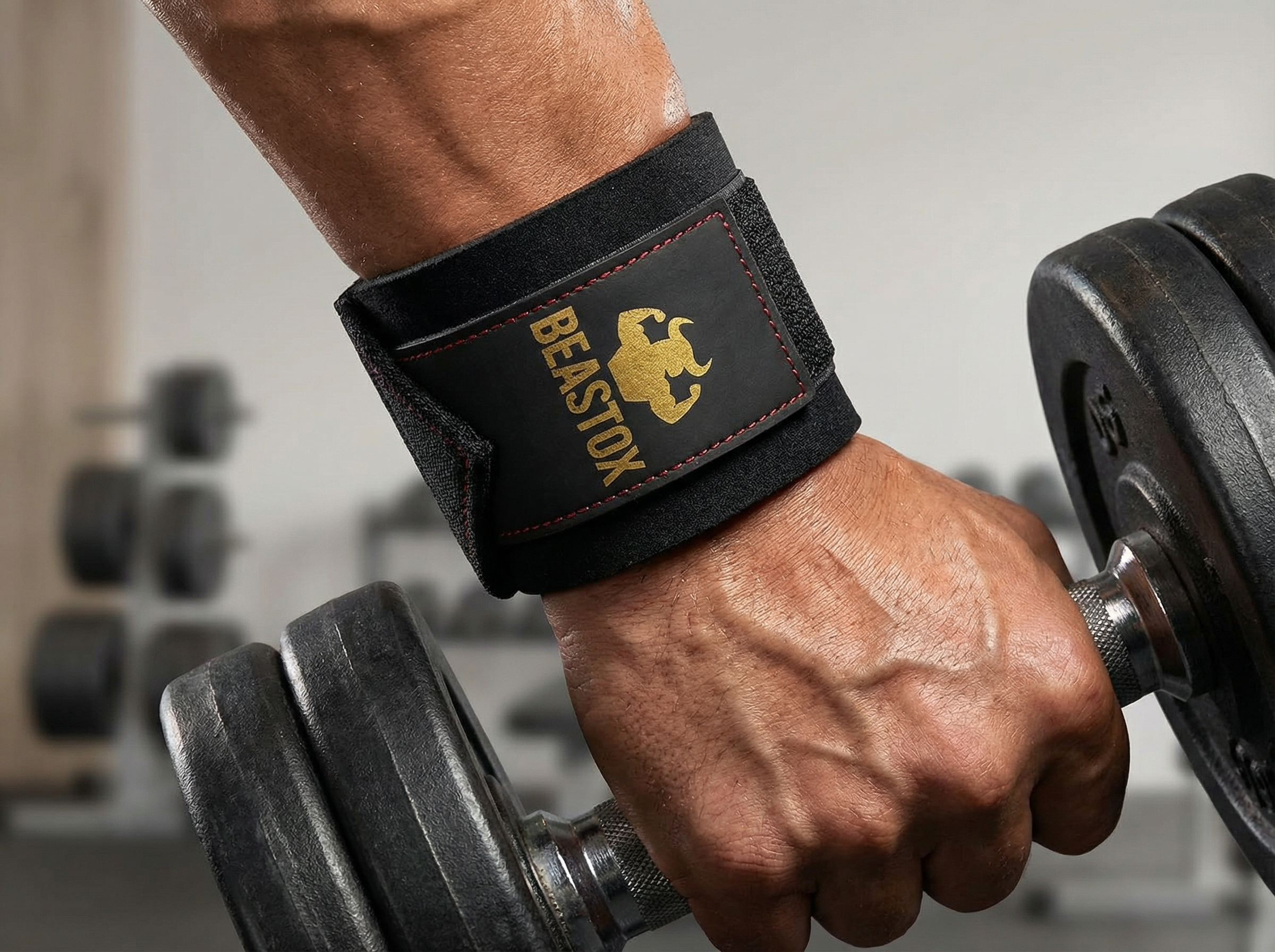 BEASTOX Professional Wrist Wraps – Heavy Duty Black Gold Edition