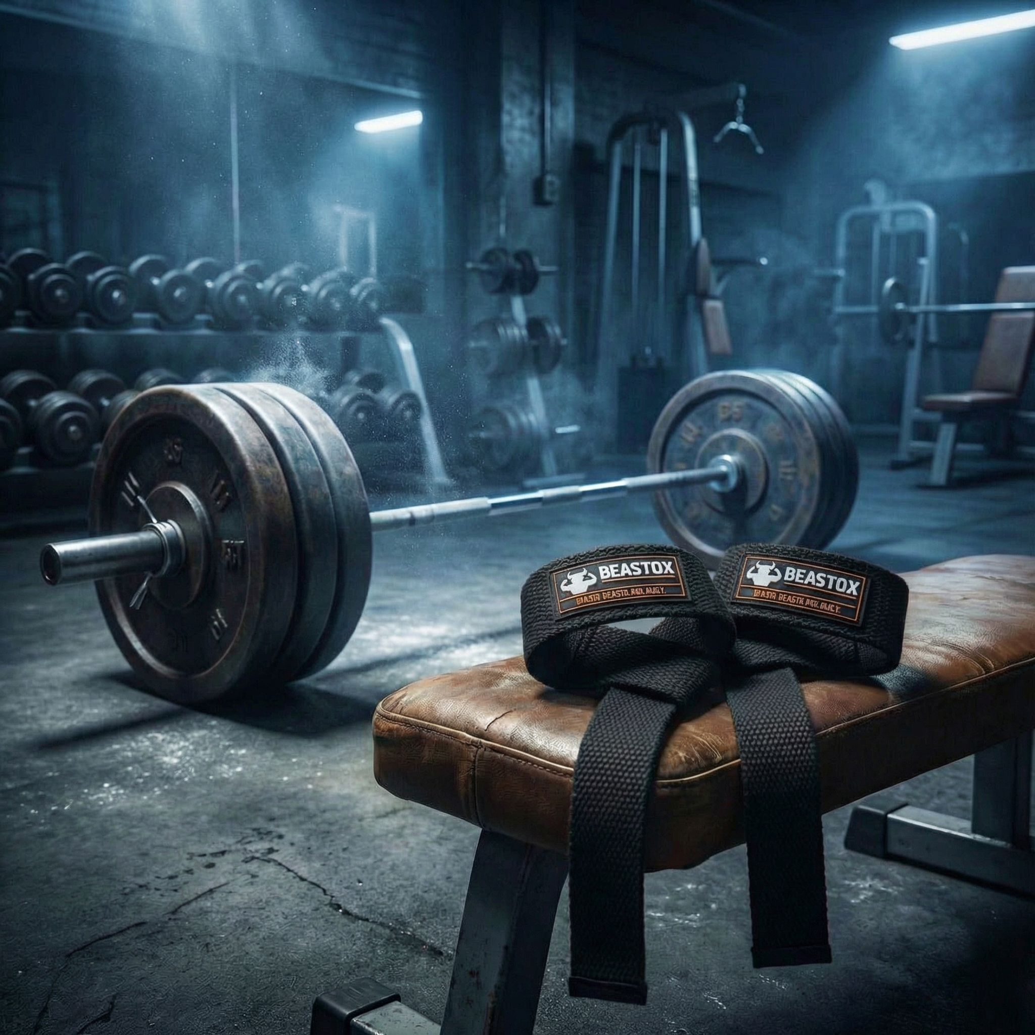 Beastox Lifting Straps, Heavy Duty Woven Cotton, Padded Wrist Support, for Deadlifts Rows Pull-Ups (Red)