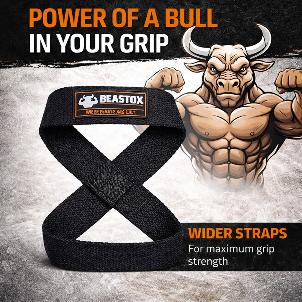 BEASTOX Figure 8-Lifting Straps for Deadlift & Powerlifting
