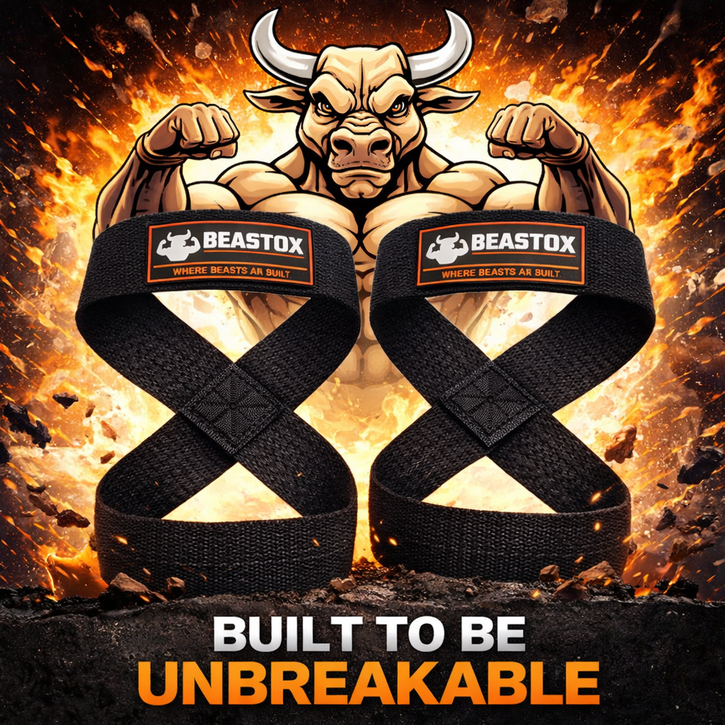 BEASTOX Figure 8-Lifting Straps for Deadlift & Powerlifting